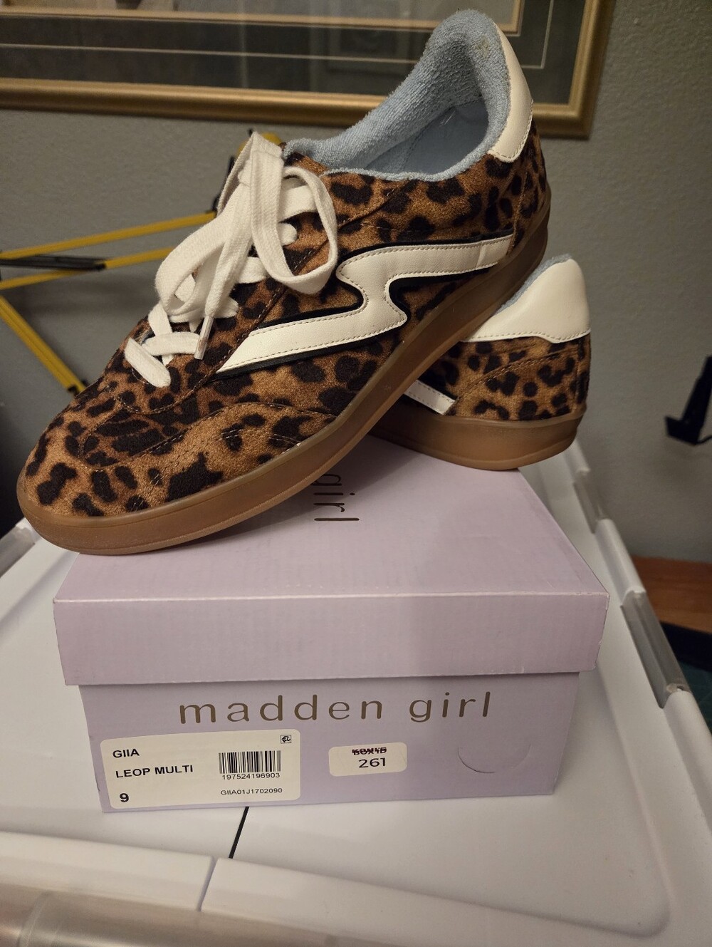 Madden Girl Leopard Print GIIA Sneakers in Brown and White